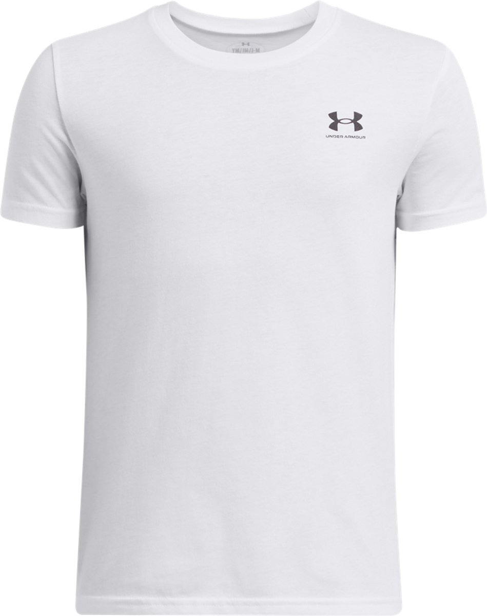 Under Armour UA B SPORTSTYLE LC SS Unisex Sportshirt - Wit - Zwart