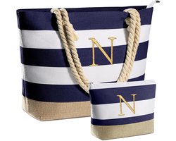 Parima reistas voor strand voor vrouwen - reistas voor strand met monogram, waterdichte koeltas, gepersonaliseerde verjaardagscadeaus voor vrouwen, moeders, vriendinnen, vrouwelijke bedankjes, blauw