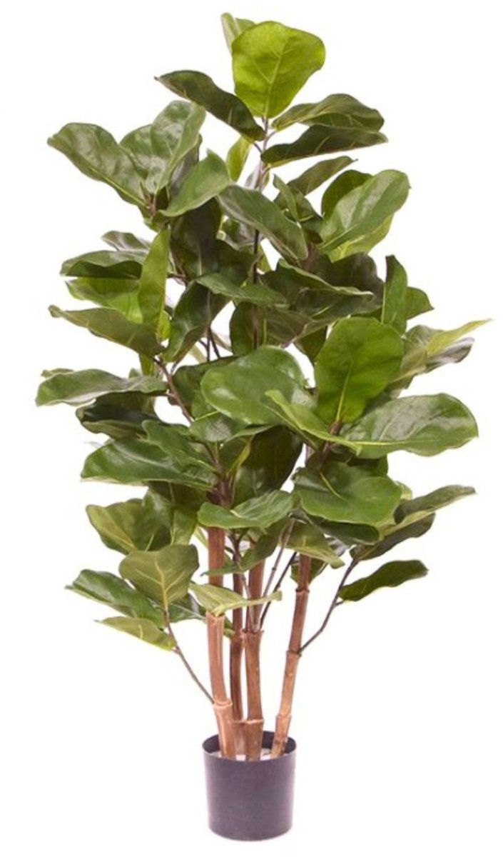 Ficus Kunstplant 120cm | Ficus Lyrata Kunstplant | Nep Ficus met houten stam | Ficus Nepplant