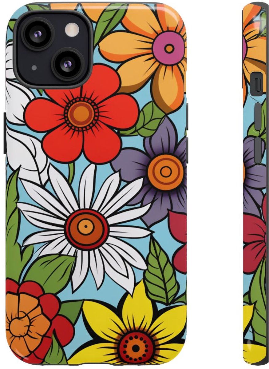 Kleurrijk Bloemenpatroon – Telefoonhoesje Geschikt voor iPhone 13