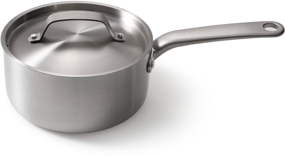 Skottsberg - Stainless Steel - Steelpan met deksel - ø 18 cm - 2,2 L - Inductie - Ovenbestendig - RVS - Alle warmtebronnen van Skottsberg