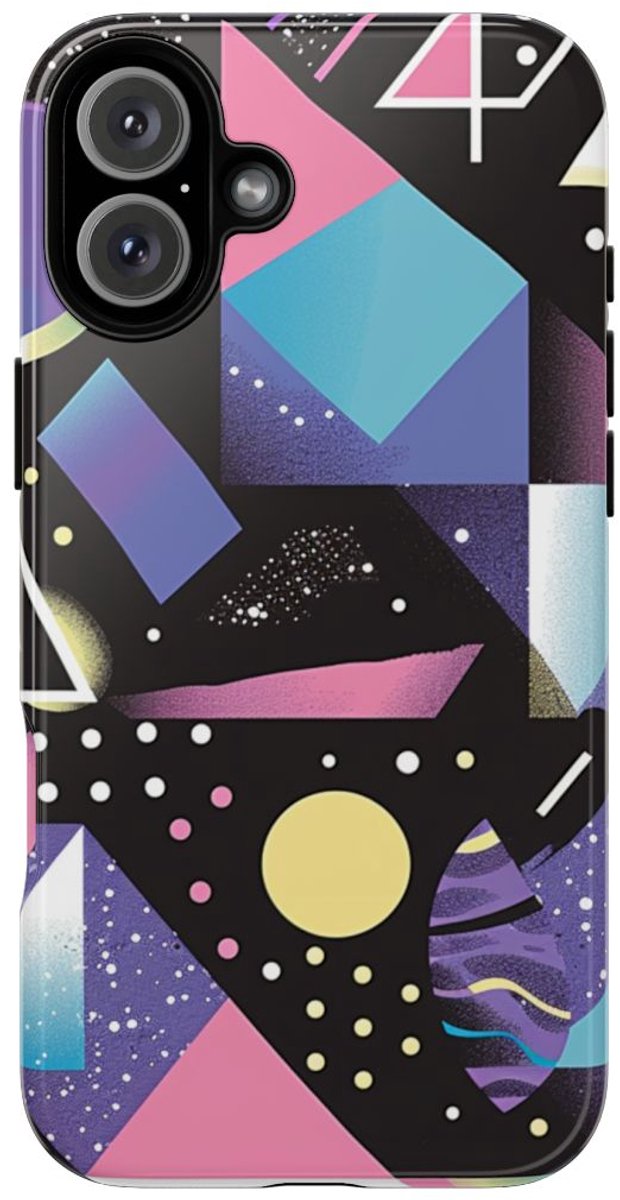 Geometrisch Vaporwave Abstract Patroon – Telefoonhoesje Geschikt voor iPhone 16 Plus