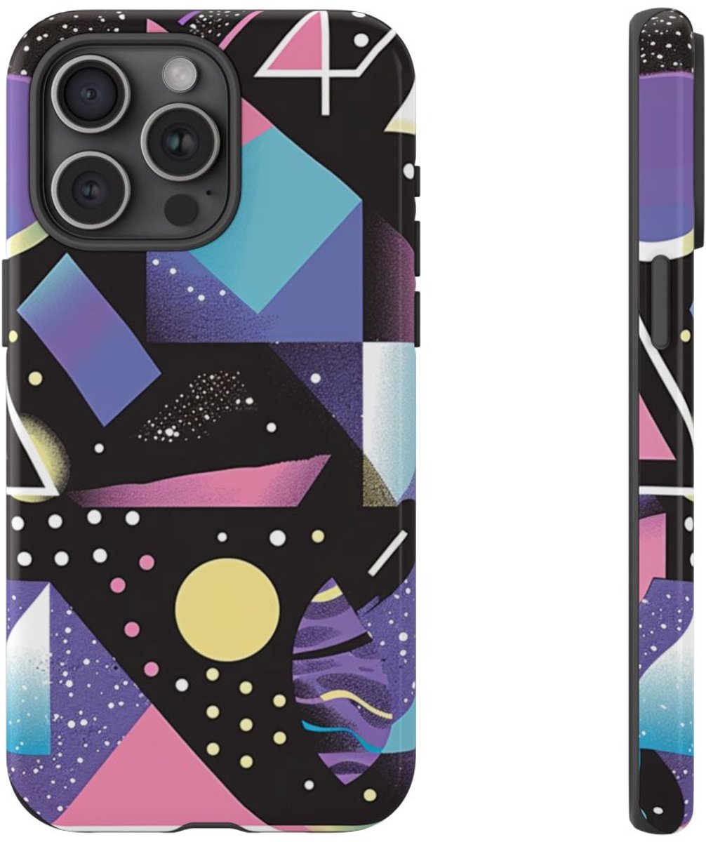 Geometrisch Vaporwave Abstract Patroon – Telefoonhoesje Geschikt voor iPhone 15 Pro Max