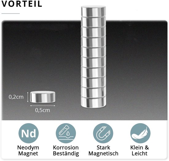 KOBOKO 100 Stück Neodym Magnete, 3×2mm Mini Magnete, Stark