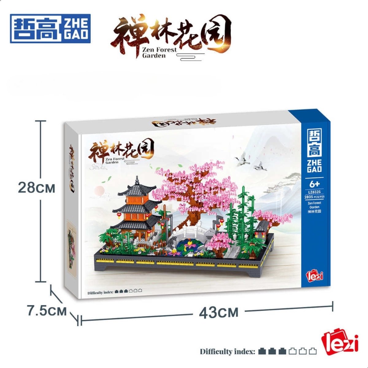 Lezi Nanoblocks Japanse bloemen tuin | Botanical Bonsai | Sakura Flowers Collection | Classic Creator STEM speelgoed bouwpakket niet compatibel met lego mould king mega | Architecture modelbouw voor volwassenen en kinderen | 2805 bloks — afbeelding 7