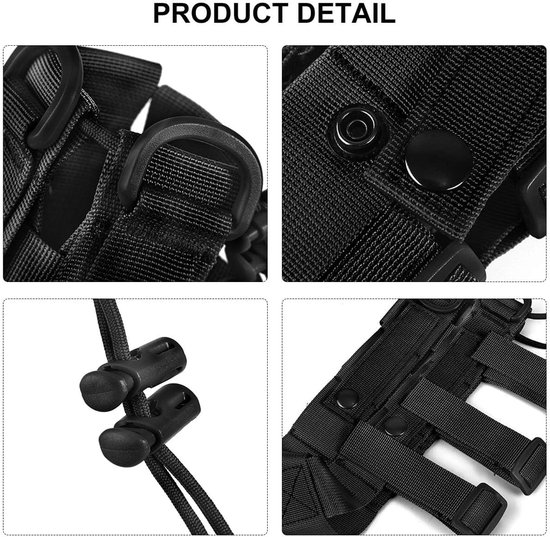 Tactische waterfles pouch - Flessenhouder - Waterfleshouder - Waterdichte waterkoker tas houder - Bergsportaccessoires - Verstelbare - Water flessenzakken - Waterfles houder tas met trekkoord - Voor wandelen camping reizen sport - Zwart — afbeelding 4