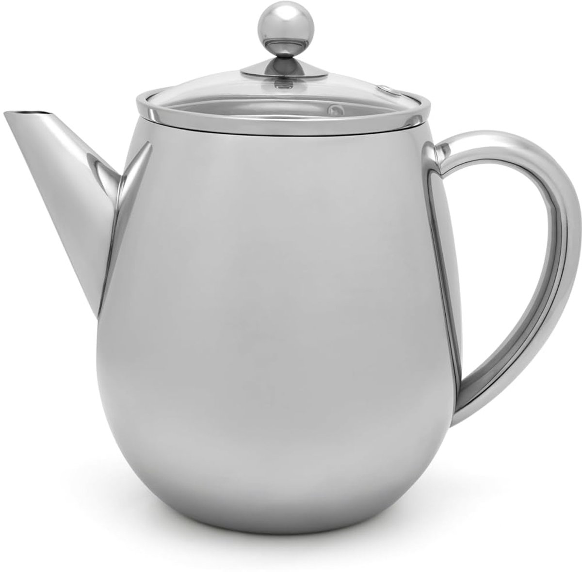 Dubbelwandige theepot - 1,1 liter - RVS filter - druppelvrij schenken