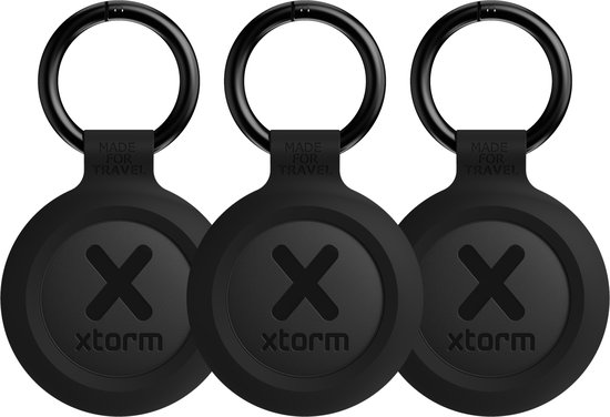 Xtorm TravelTag - Tracker - Sleutelvinder voor Apple Find My & Android - tracker - Bluetooth Smart Tracker Tag voor Bagage/tassen - Air- Tag- Bluetooth tracker- Waterdicht IP64 - Zwart - 3 stuks (geschikt voor Apple iOS & Android))