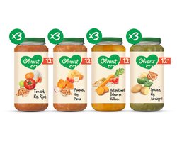 Olvarit Variatiemenu Babymaaltijd 12+ Maanden – Versie 1 - 4 Smaken – 12 x 250g