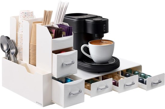 Meuble d'angle pour café - Peu encombrant et Elegant - Convient pour 48 tasses