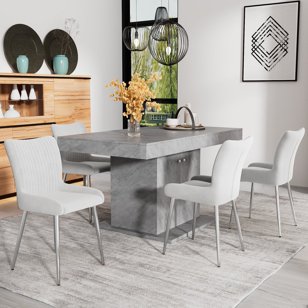 Pugsdrly Fluwelen eetkamerstoel, set van 4, luxueus, woonkamer, slaapkamer, loungestoel me
