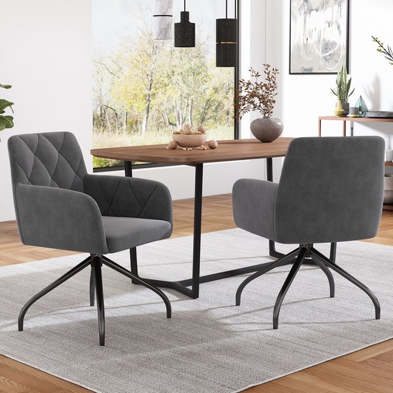 chairus Set van 2 eetkamerstoelen van PU-leer, keukenstoelen met