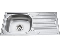 RVS Inbouw Spoelbak 86 x 43,5 cm – Met Druiprek – Keukenspoelbak met Antikalk Bescherming – 0,60-0,80 mm Dikte – Links/Rechts Monteerbaar