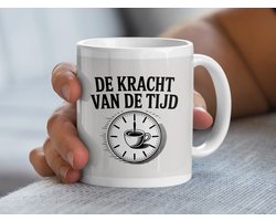 De Kracht van de Tijd Mug, Koffie en Tijd, Motiverende Koffiemok, Unieke Koffiemok, Cadeau Idee voor Koffieliefhebbers, Dutch Quote Mug