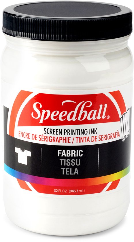 Encre Speedball blanche pour sérigraphie textile, 32 oz.