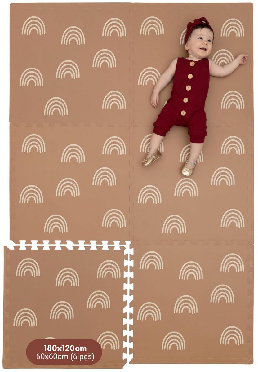 KinderNest Babykruipmat van schuim, 6-delig, antislip, zacht en