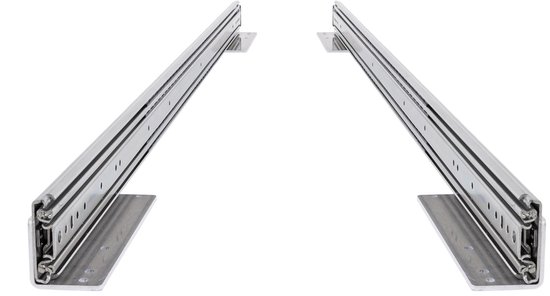 Set de glissières de tiroir + supports de plancher bas 40 cm 16" entièrement extensibles et capacité de charge de 250 kg 2 pièces. glissières de tiroir de camping-car robustes 400 mm 16 pouces montage par le bas court en aluminium