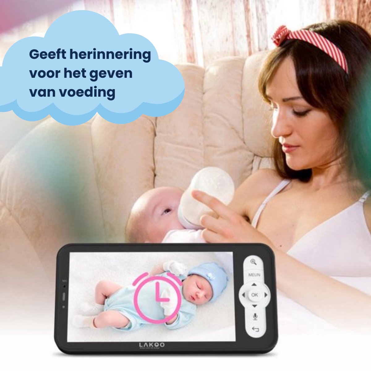 Afbeelding 3 van LAKOO® Kitty Babyfoon met Camera en App - Zwart - Premium HD Wifi