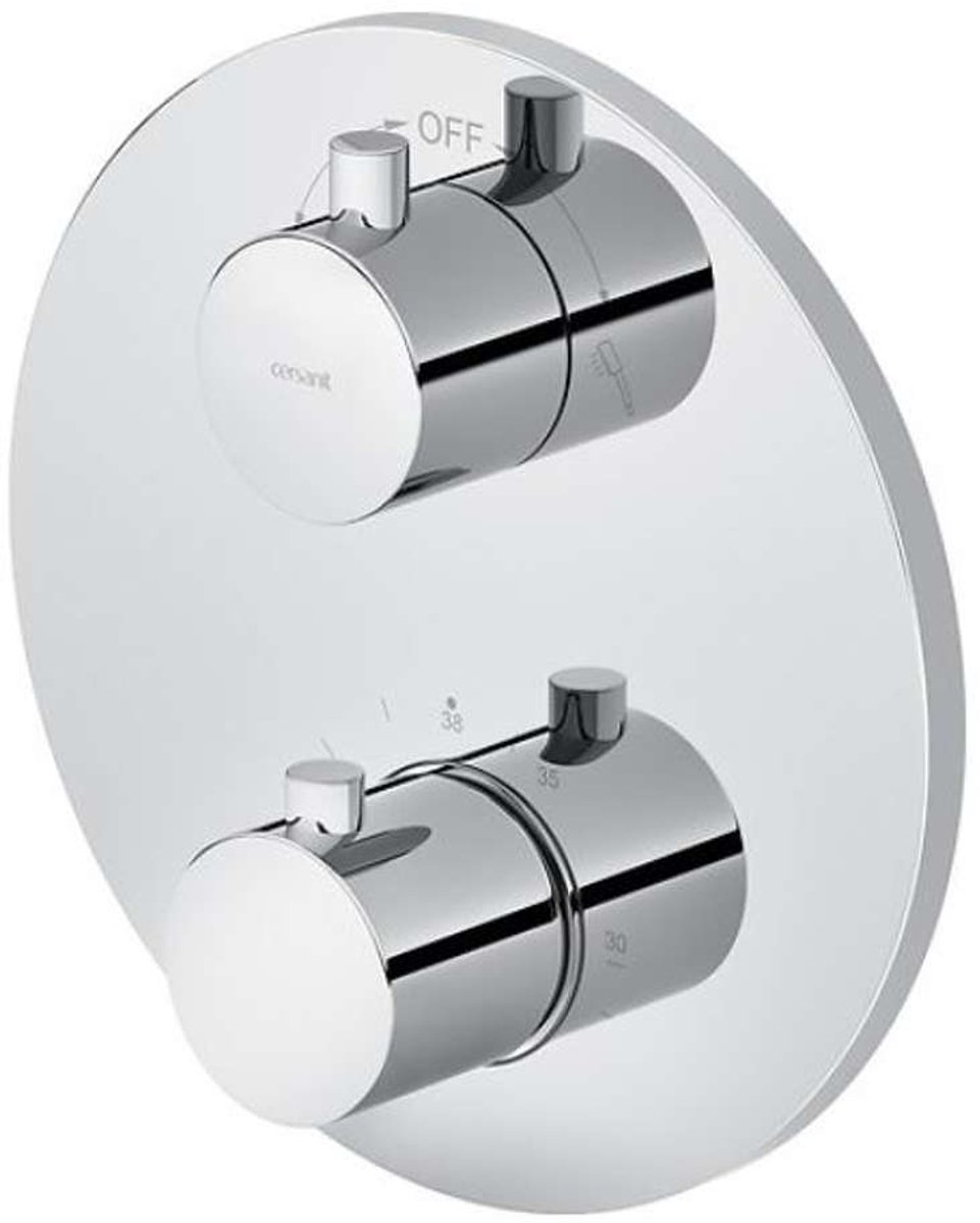 Cersanit Zen - Inbouw thermostaatkraan voor 2 functies, met inbouwdeel, chroom S951-564