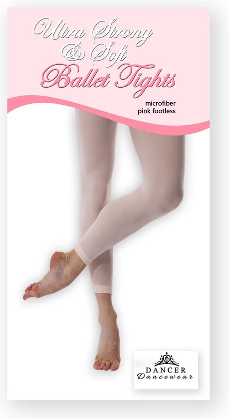 Collant de ballet rose sans pied en microfibre. "Ultra Strong & Soft Ballet Tights"