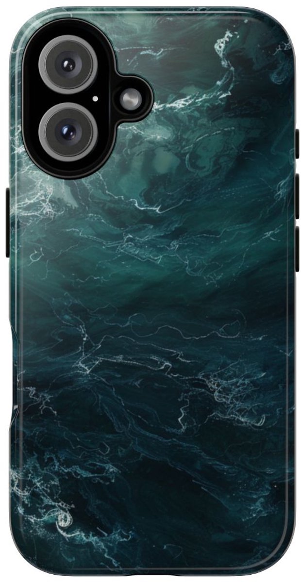 Donkere Waterdiepte Abstracte Kunst – Telefoonhoesje Geschikt voor iPhone 16