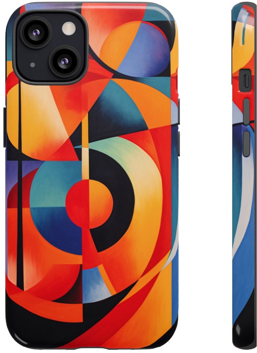 Vrolijke Geometrische Abstracte Kunst – Telefoonhoesje Geschikt voor iPhone 13