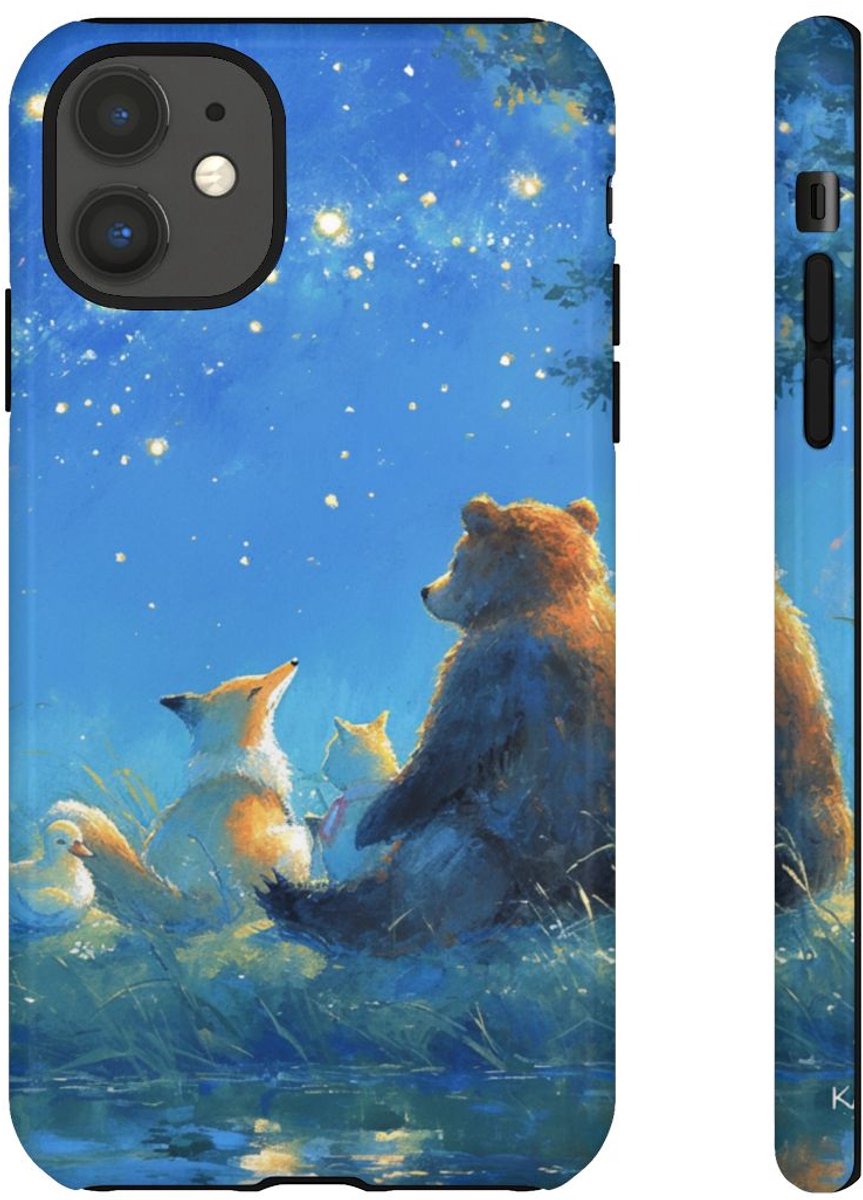 Beer, Vos en Eend Onder Sterrenhemel – Telefoonhoesje Geschikt voor iPhone 11