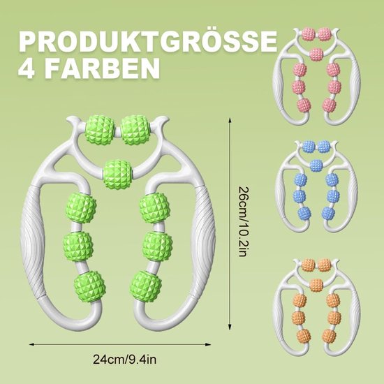 Massage Roller - Massagebal - Triggerpoint - Foamroller - Nek, armen en benen - Cellulitisroller - Massageroller met handvat - Spierpijnverlichting (blauw en wit) van Merkloos — afbeelding 5