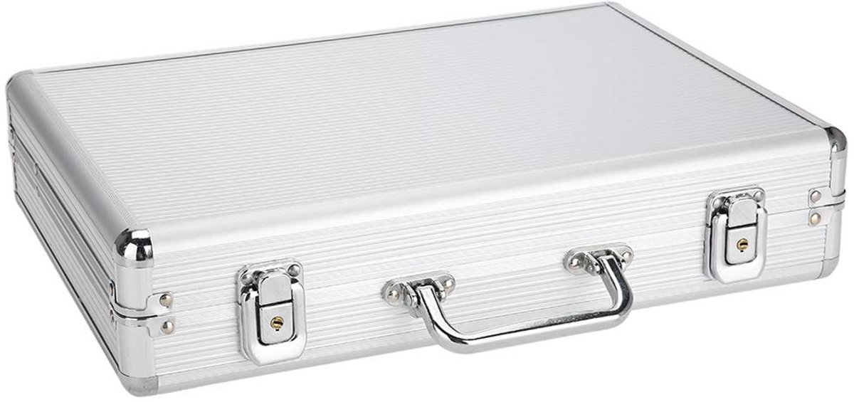 Surebuy horlogebox horlogekast, draagbaar aantrekkelijk en stijlvol stabiel en robuust breukvast 24-grid aluminiumlegering kast met deksel voor thuis en op reis