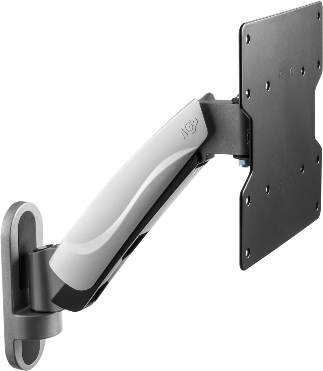 RICOO TV-muurbeugel S2622 voor 27-50 inch draai- en kantelbare tv-muurbeugel met gasveer voor VESA 200x200 mm monitorbevestiging tot 20 kg