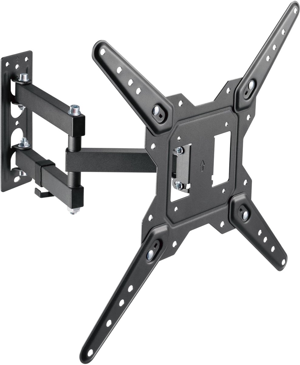Conecto TV-muurbeugel, kantelbare en draaibare universele beugel met scharnierarm, max. VESA 400x400 mm, voor 23-55 inch platte en gebogen modellen tot 30 kg, zwart