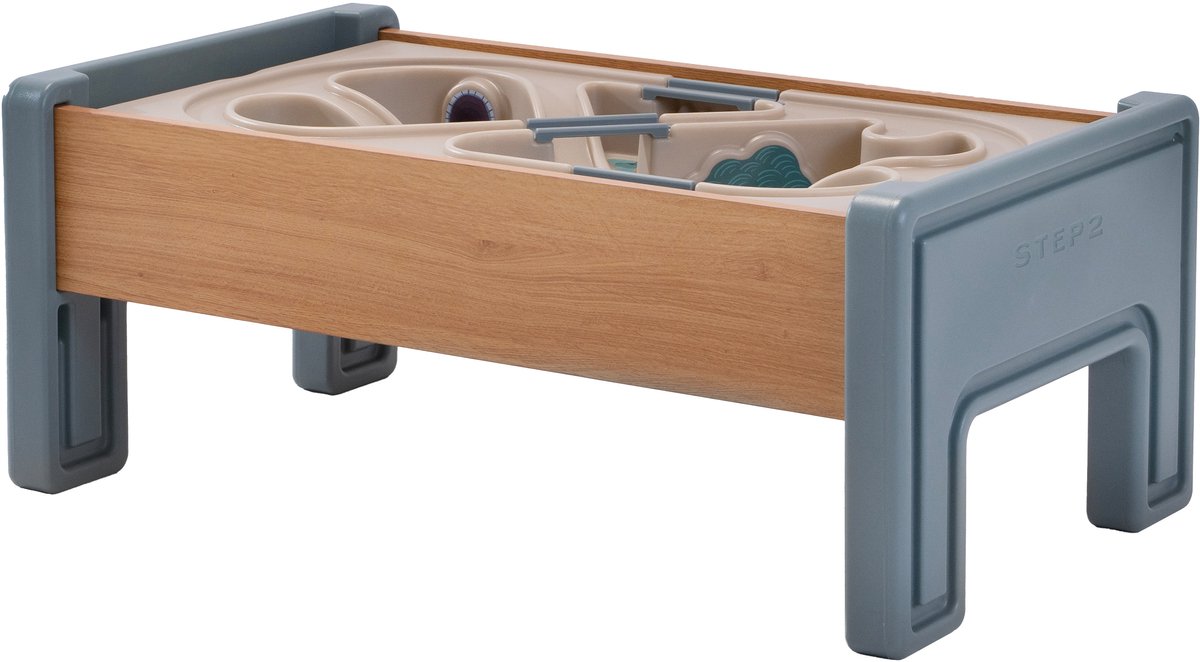 Step2 Harmony Activity Table Speeltafel – Oneindig veel speelopties – Met diverse opties, trein en brugdelen – Binnenspeelgoed voor kinderen - Lage activiteitentafel – Met opbergruimte