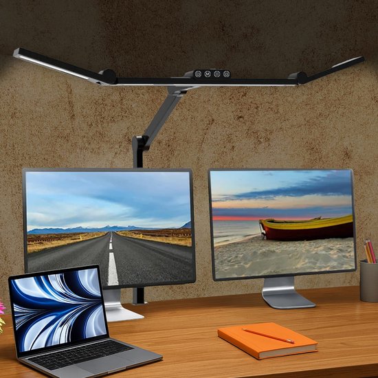 Jemani - Lampe de bureau LED de Luxe à intensité variable - Éclairage et Accessoires de vêtements pour bébé de bureau - 5 réglages d'éclairage et 5 niveaux de luminosité - Lampe de bureau