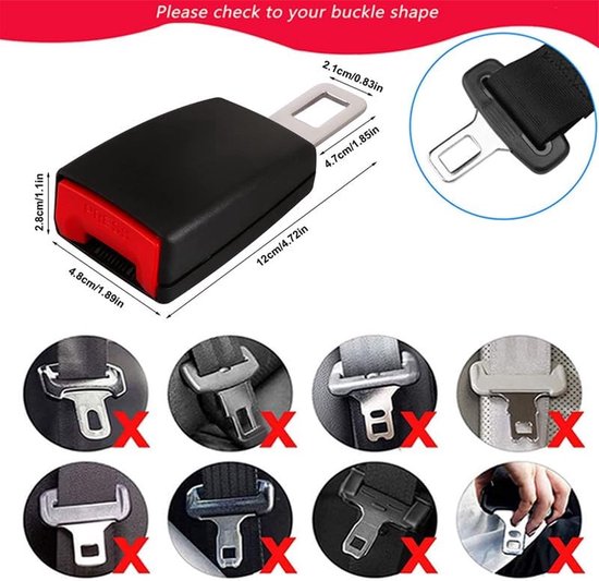 SNQ Gordelverlengers - Autogordeladapters - Tweedelig - Gordelgespen - Autogordelpluggen - Gespen