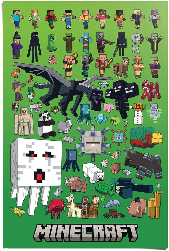 Reinders Poster Minecraft - character montage - 91,5x61cm - Papier - REINDERS
