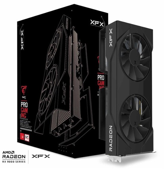 AMD Radeon RX 9060 XT 8GB GDDR6 128-bit PCIe 5.0 Videokaart 1x HDMI 2x DisplayPort 12 DirectX
