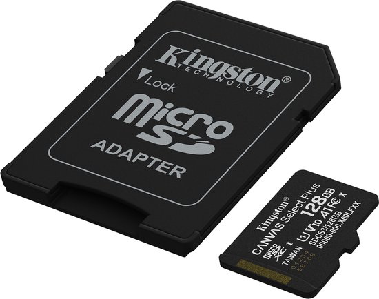 Kingston Technology 128GB microSDXC Canvas Select Plus Gen3 150MB/s A1 kaart + adapter van Kingston — afbeelding 4