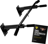 Zoluko Barre de Traction Professionnelle Fixée au Mur - Capacité de 150 kg - E-book Gratuit - Fixation Simple - Barre de Traction Fitness - Station de Musculation - Chin Up Barre – Noir