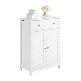 SoBuy Badkamerkast Opbergkast Badkamermeubel met 1 Laden en 2 legplank - Wit, 60x87x35cm, FRG238-W