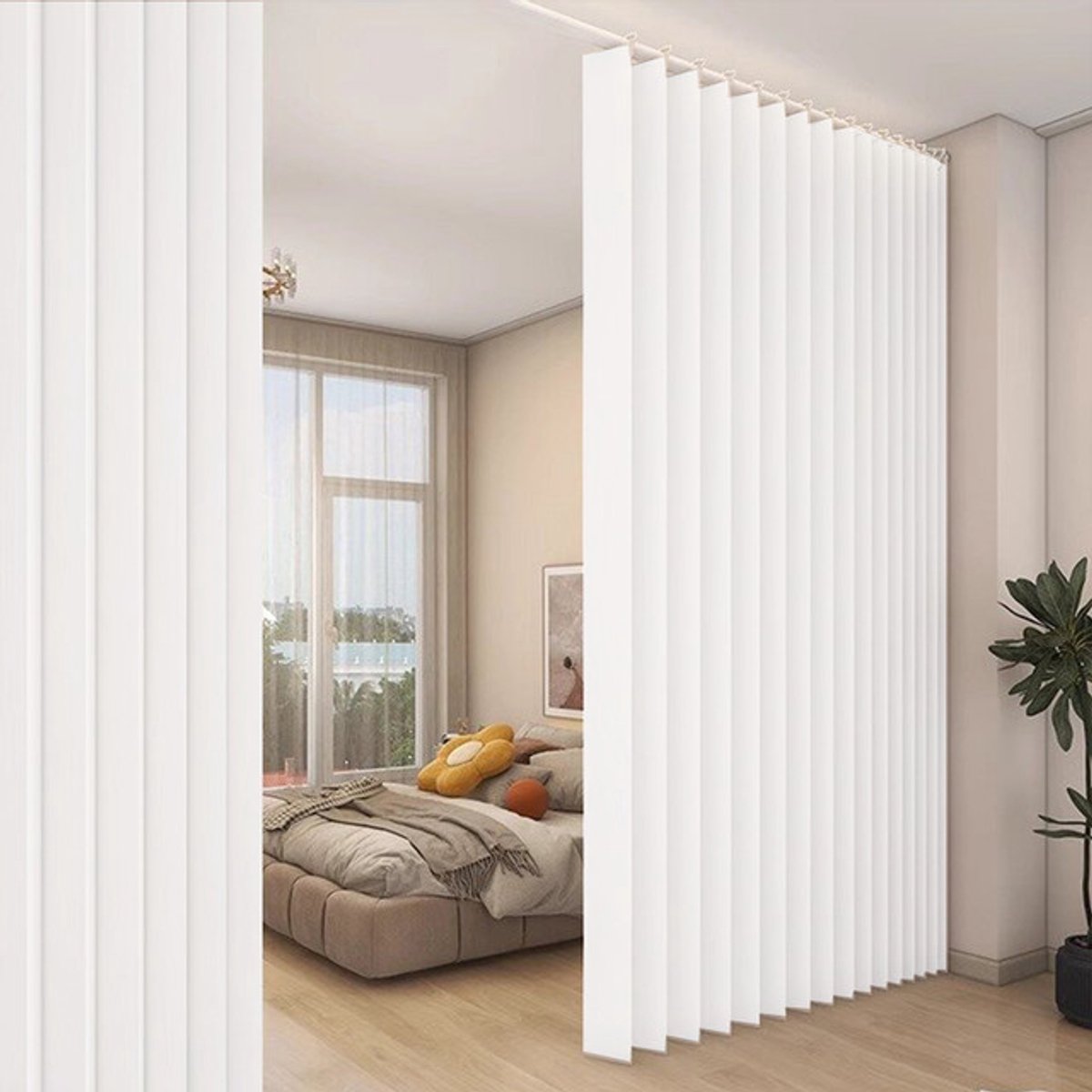 Verduisterende Gordijnen - Qelus - Gordijn Kant en Klaar - Blackout Curtains met Metalen Haken -B 254 x H241cm - Wit - 1 stuks