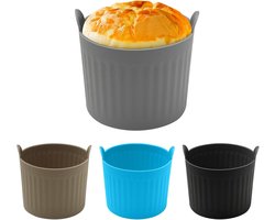 4-pack - Airfryer bakvormpjes - Siliconen bakvormpjes - Easy-Release antiaanbak bakplaten - Grote Airfryer muffinvormpjes - 4 kleuren - Afmeting: 6,6 cm