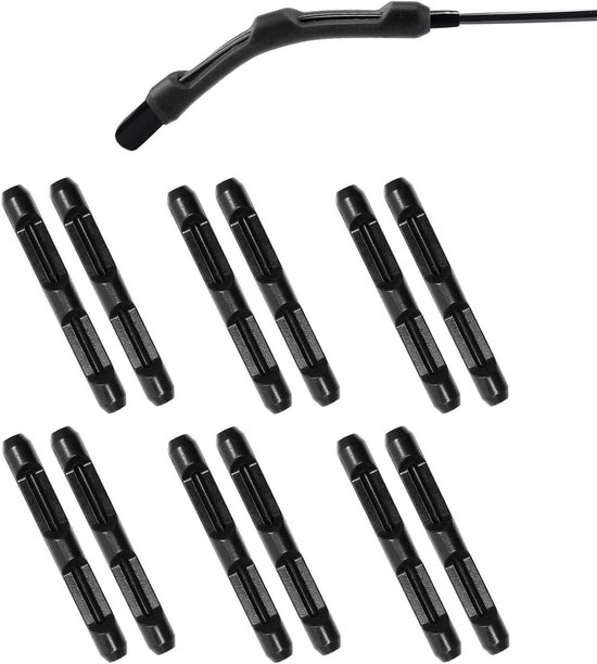 LYTIVAGEN 8 paar siliconen brillenkokers, antislip, brilpootjes, comfortabele bril, oorhaken met 8 paar siliconen glazen, oorhaken, antislipcoating voor dunne brilpoten, bruin/zwart, 6.5cm long