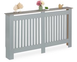 radiatormbouw - 83x152x19 cm - landelijk met plank - grijs