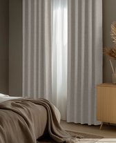 HOOMstyle Kant en klaar gordijn met haakjes Luna - 100% Verduisterend - Plooiband - 140x270 - Kiezel