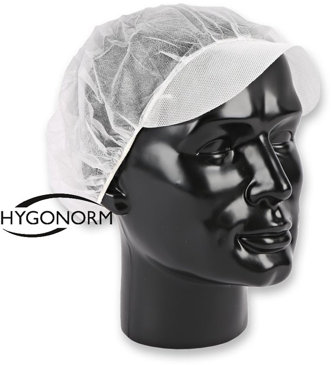 Hygonorm - haarnetjes met klep - wit - Haarkapjes - Horeca - Keuken - Wegwerp - Plastic - 100 stuks