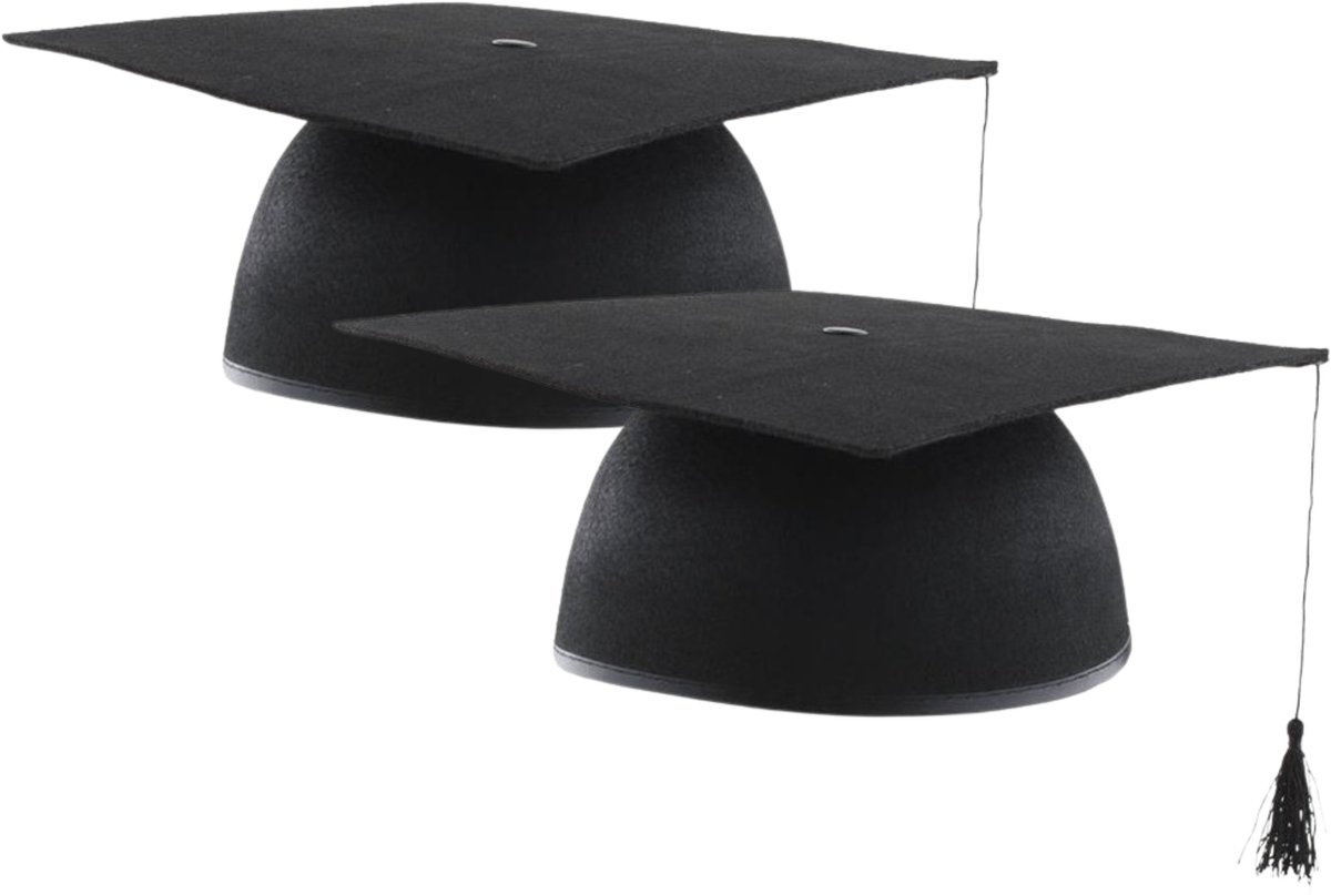 Afstudeer doctoraal hoedje geslaagd - 20x - zwart - volwassenen - Examen diploma uitreiking feestartikelen