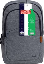 Trust Avana - Laptop Rugzak - 16 inch - Gerecycled materiaal - Grijs