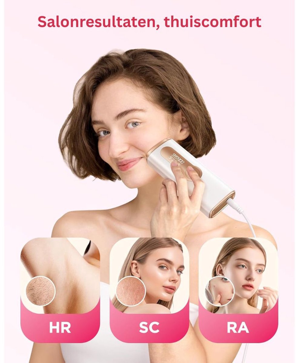 CLVP® Laser Ontharingsapparaat - IPL Ontharing - Mannen & Vrouwen - Zwart thumbnail 4