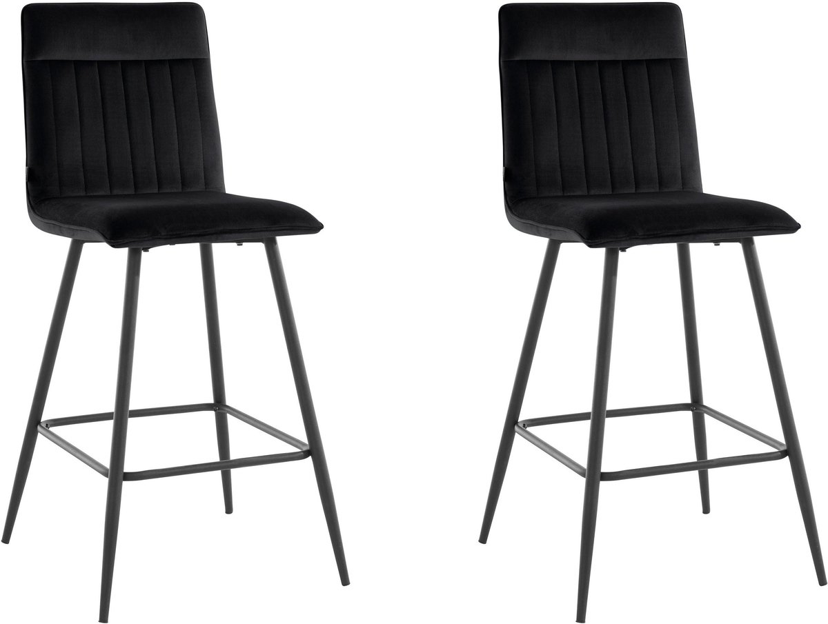 Notio Living Zeta-Barkruk - Zwart - Set van 2