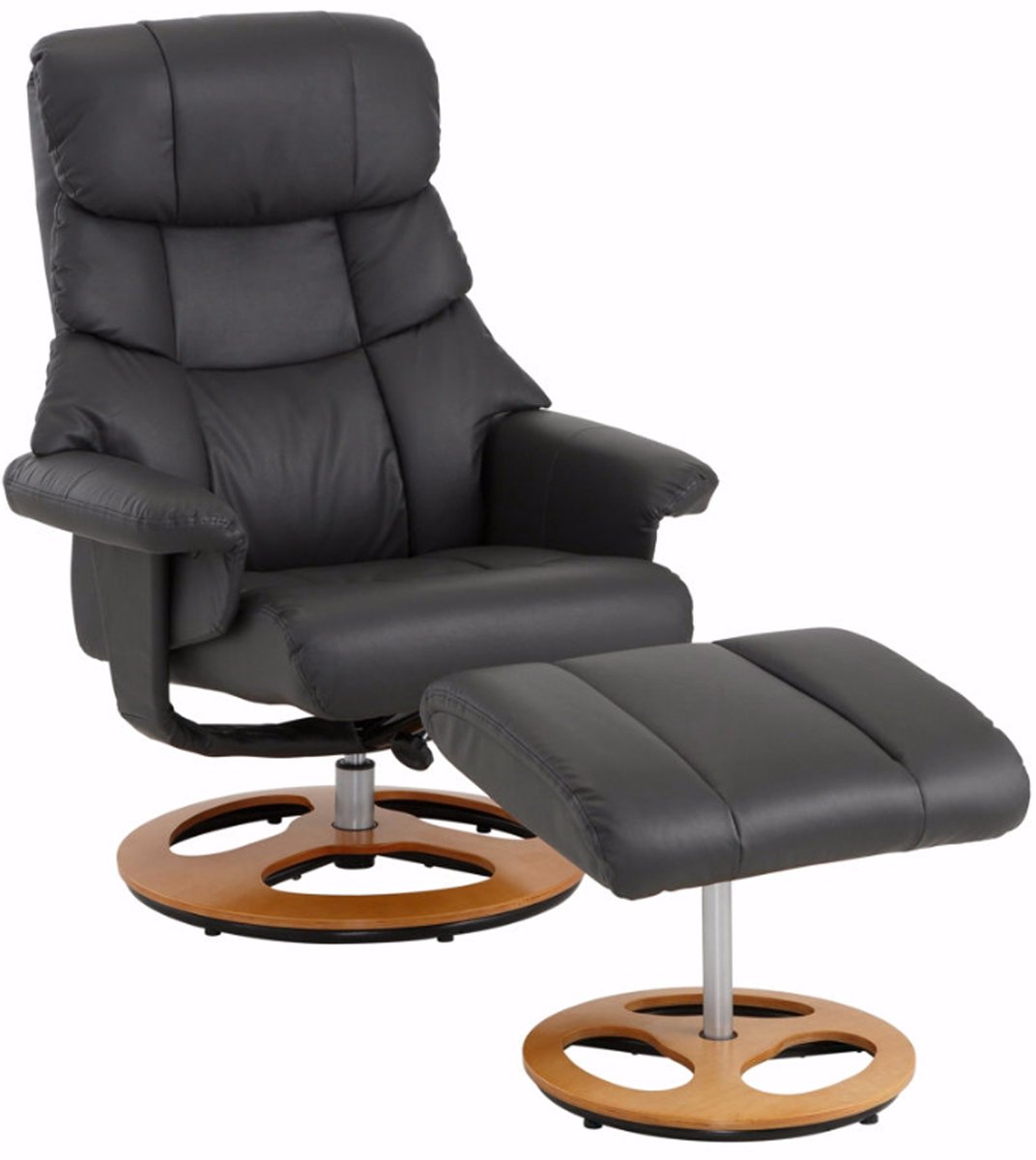 Toulon-Relaxfauteuil & Hocker - Antraciet